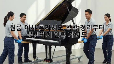 원룸 이사, 혼자서도 척척! 정리부터 운반까지 완벽 가이드